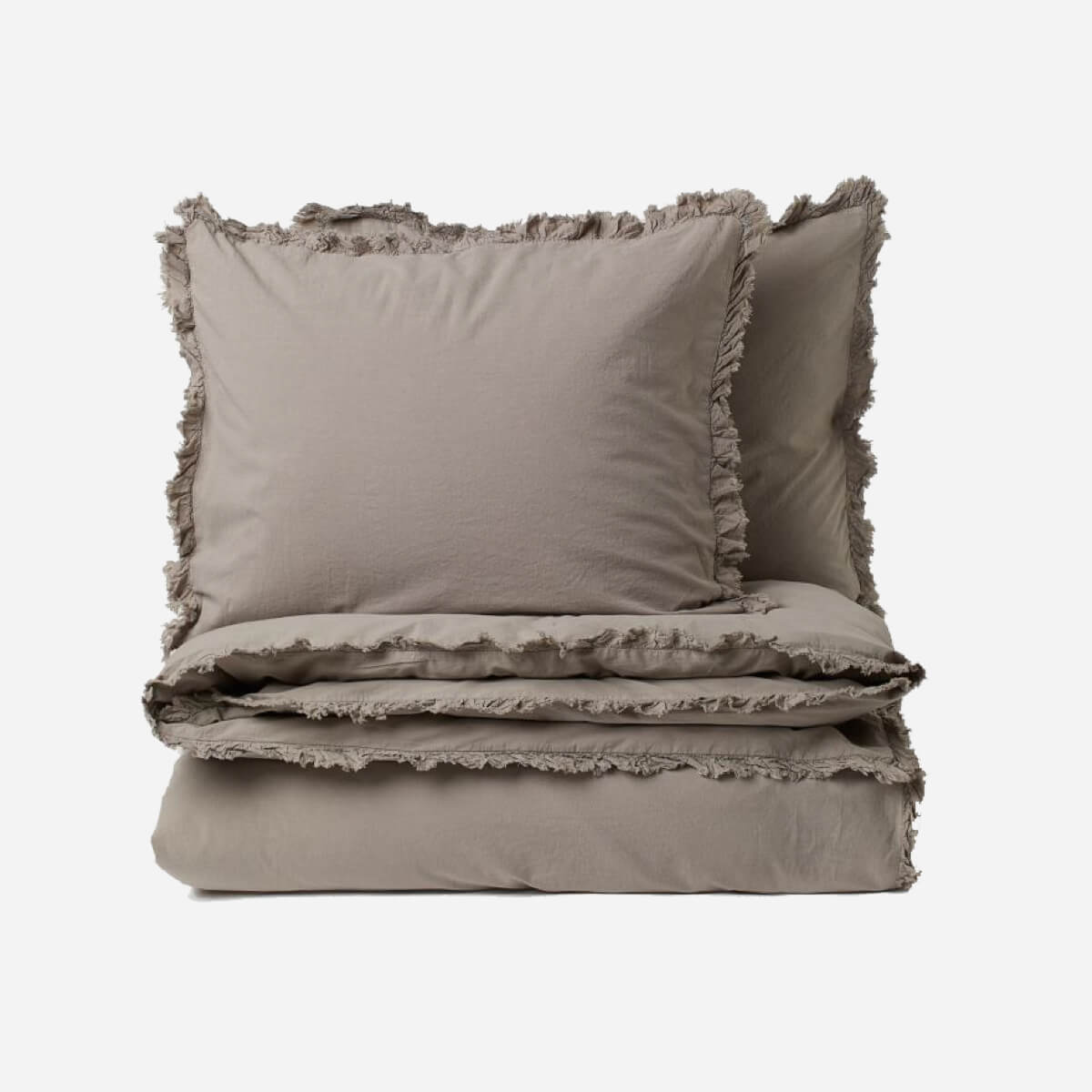 Flounced-trim Duvet Cover Set